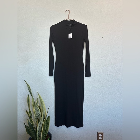 Whistles | Black Rib Polo Jersey Dress - Picture 3 of 8